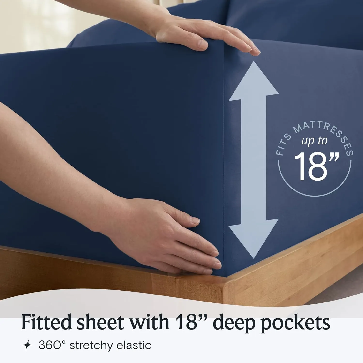 LuxClub Twin Sheets - Soft Kids Bed Sheet for Boys and Girls, 4 PC Deep Pockets 18" Eco Friendly Wrinkle Free Machine Washable Hotel Bedding Silky Soft- Navy