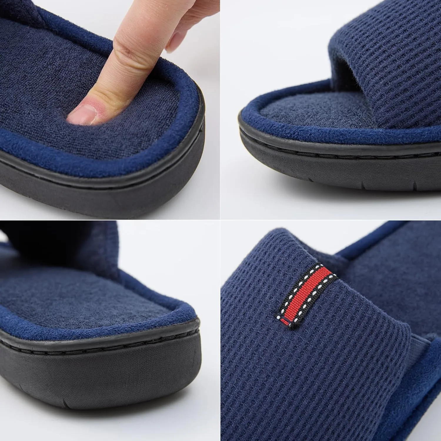 Magtoe Men's Slip-on Slippers Open Toe Home Non-Slip Home Slippers Memory Foam Slippers for Men