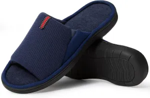 Magtoe Men's Slip-on Slippers Open Toe Home Non-Slip Home Slippers Memory Foam Slippers for Men
