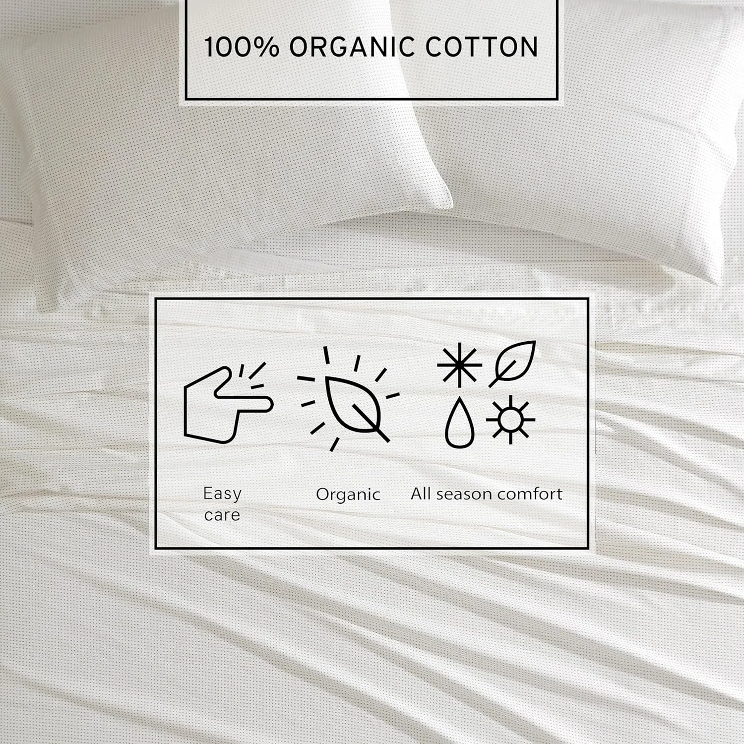 MARIMEKKO - King Sheets, Organic Cotton Bedding Set, Luxuriously Soft & Smooth Home Decor, GOTS Certified (Muru Beige, King)