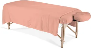 Massage Table Sheet Set 3-Piece 100% Egyptian Cotton, 600-Thread Count Breathable and Soft ( Peach Solid )