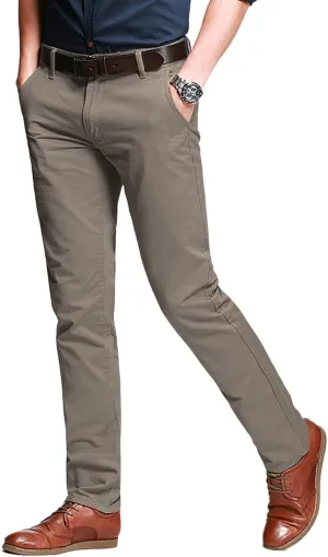 Match Men's Slim Tapered Stretchy Casual Pants #8105