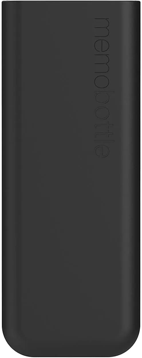 memobottle SLIM (Black Ink) Bundle - 15oz (450ml) - Bottle, silicone sleeve & lid | Sleek, Slim & Flat Water Bottle for Bags & Laptops | BPA Free Tritan | Modern, Minimalist | Ideal for Daily Use