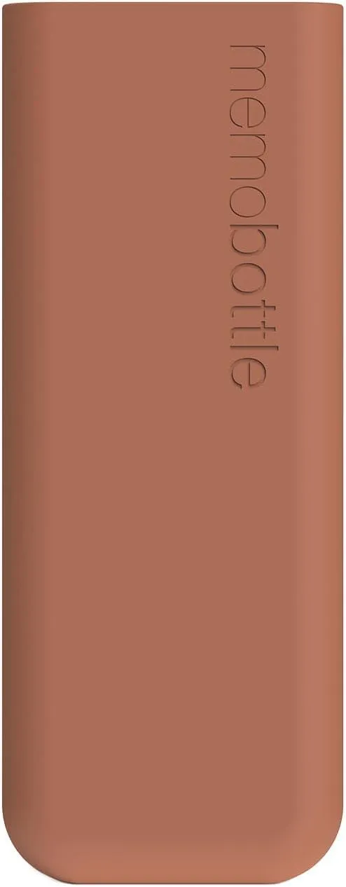 memobottle SLIM (Terracotta) Bundle - 15oz (450ml) - Bottle, silicone sleeve & lid | Sleek, Slim & Flat Water Bottle for Bags, Laptops | BPA Free Tritan | Ideal for Gym| Modern, Minimalist