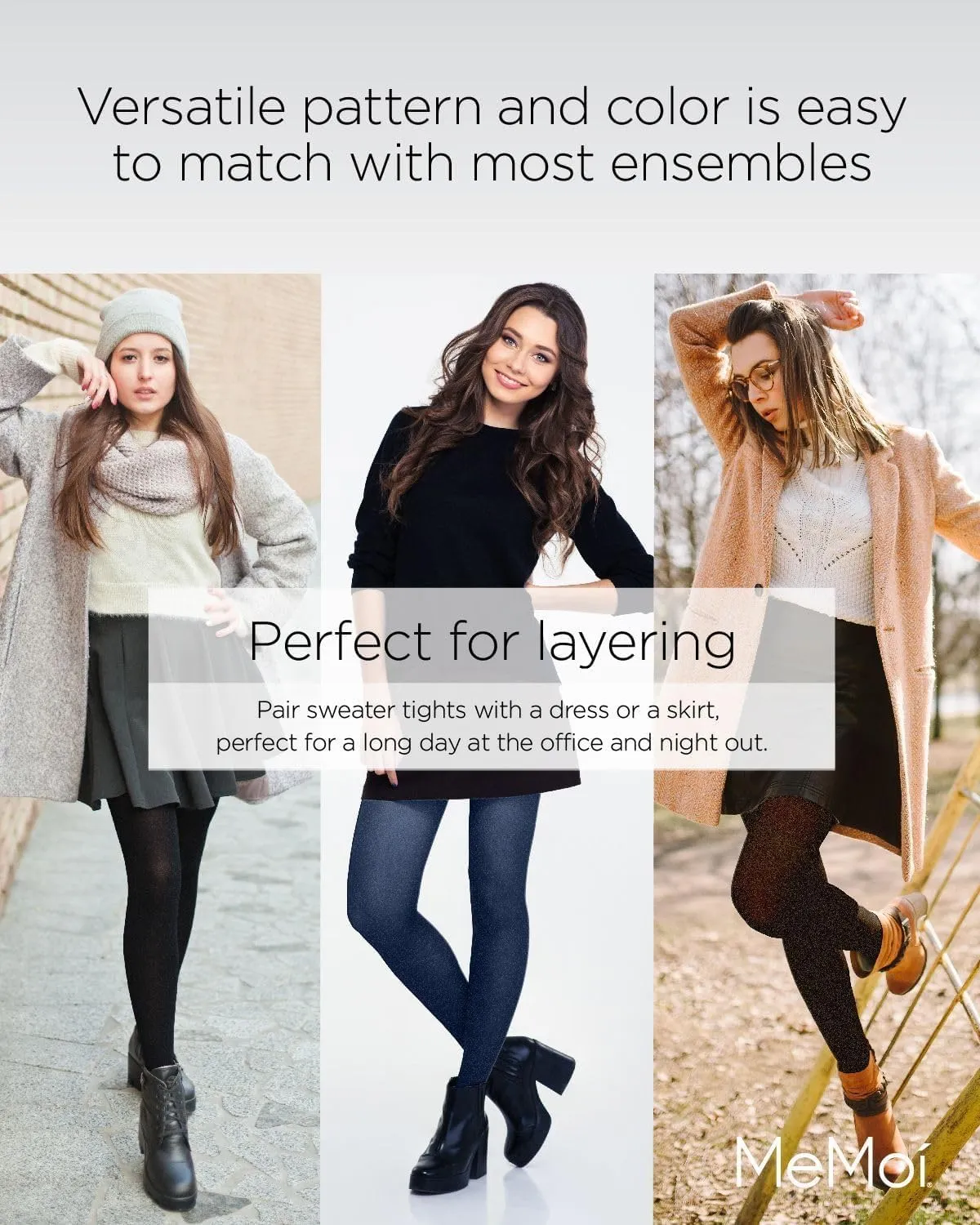 MeMoi Women's MO-325 Flat Knit Sweater Tights