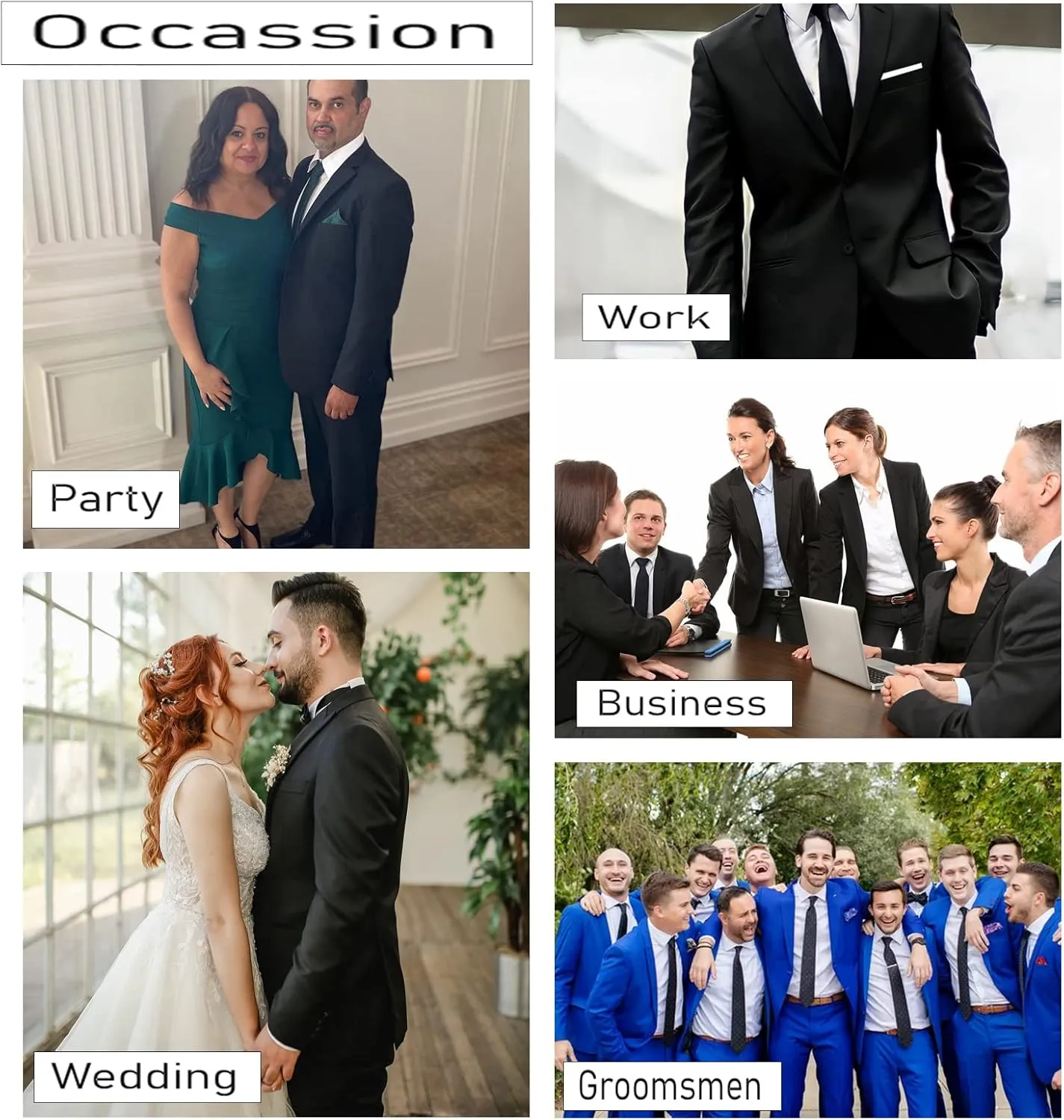 Men Suit Dress Pants Slim Fit Suit Black Groomsmen Wedding Pants Waist Flat Fit Expandable Classic Separate Pant