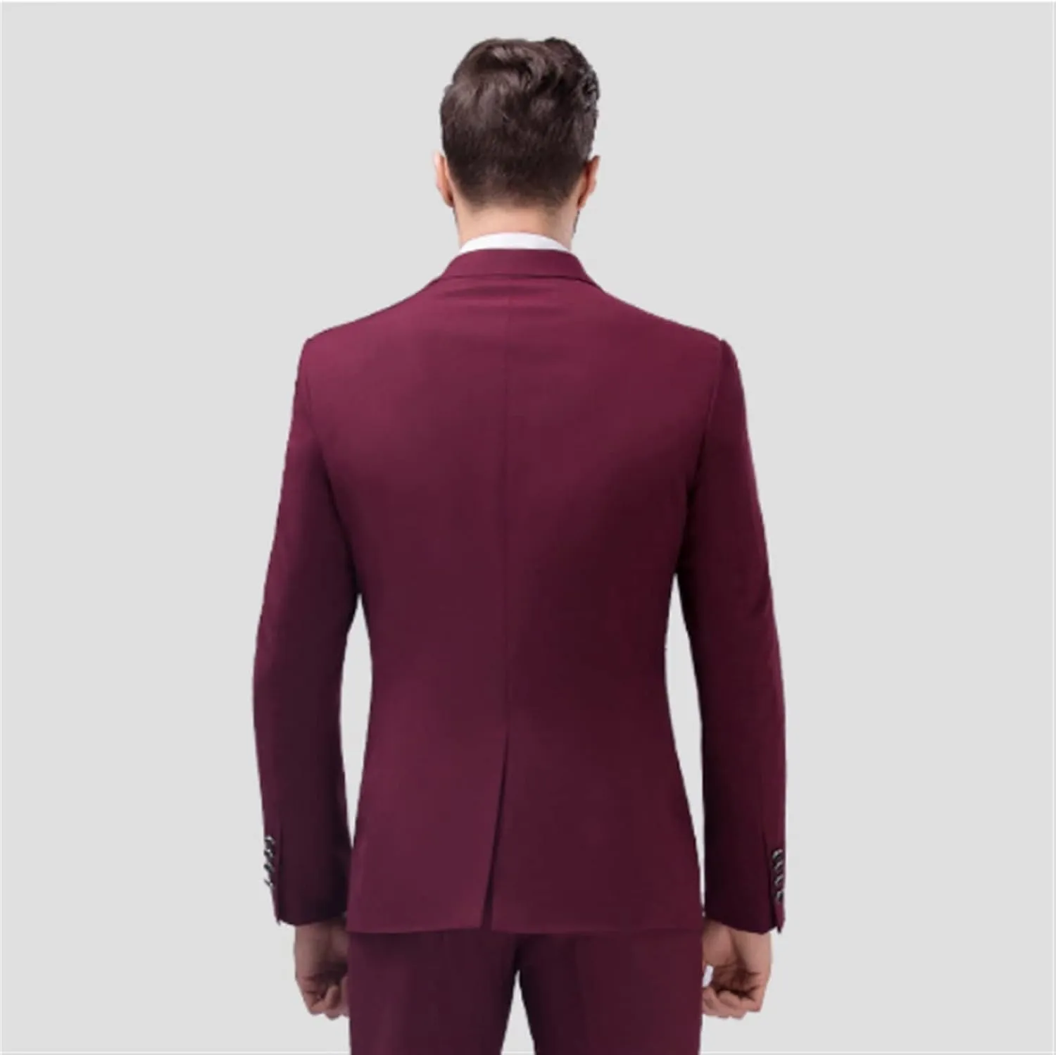 Men Suits Slim Business Tuxedo Men's Suit Set Formal Suit Jacket Pants 2 Piece Suit Wedding(S Code)