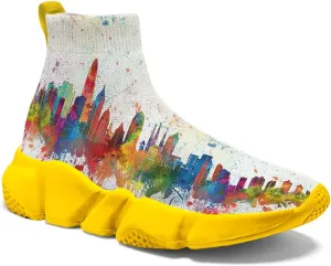 Men Women Slip-on Socks Sneakers Art Graffiti Painted Casual Shoes Tennis Running Shoes Plus Size 5-15