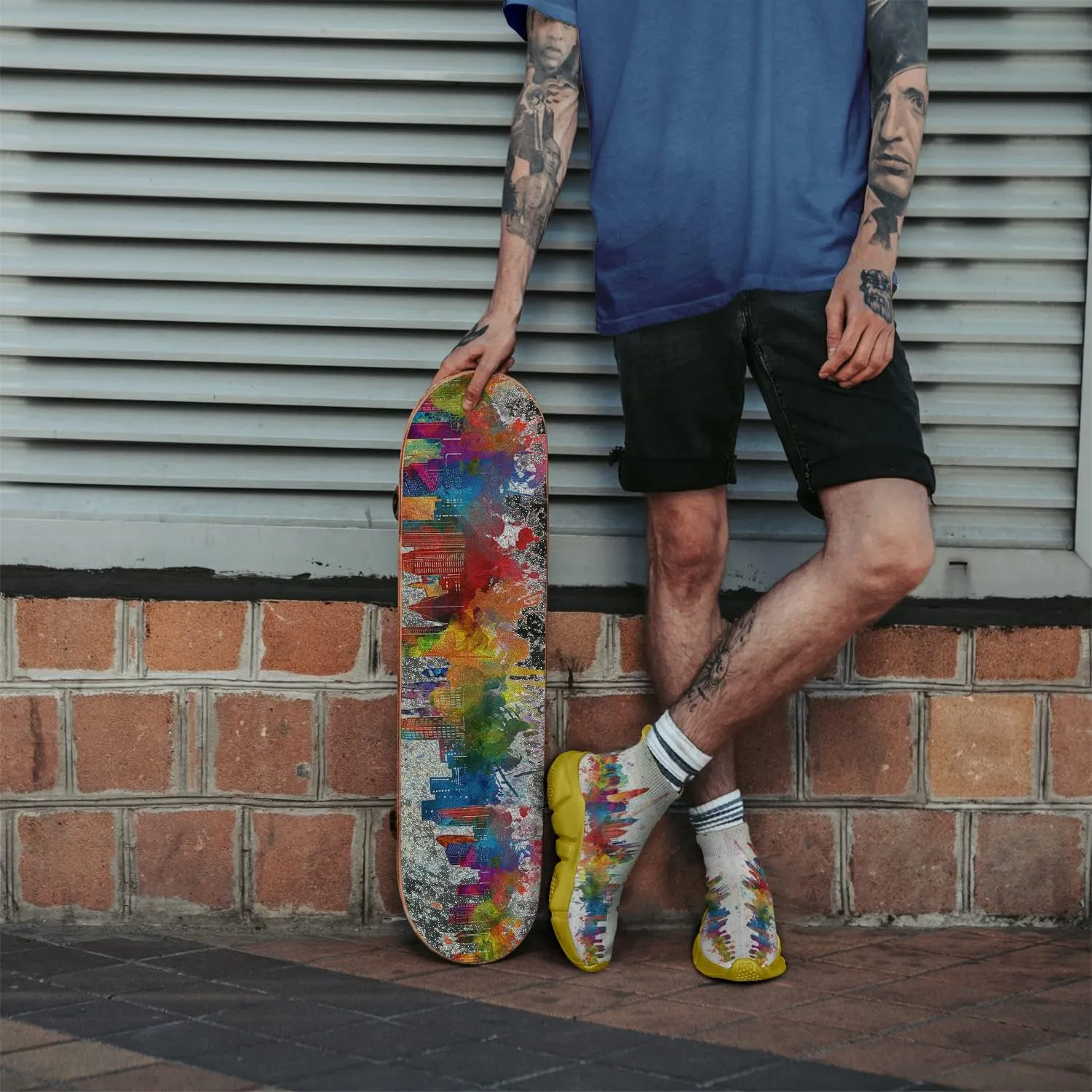Men Women Slip-on Socks Sneakers Art Graffiti Painted Casual Shoes Tennis Running Shoes Plus Size 5-15