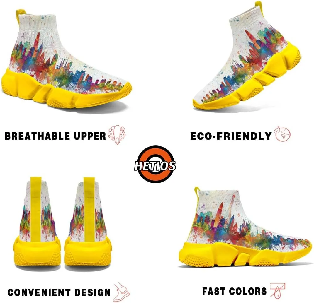 Men Women Slip-on Socks Sneakers Art Graffiti Painted Casual Shoes Tennis Running Shoes Plus Size 5-15