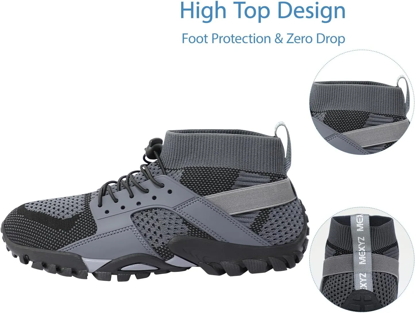Men Women Water Hiking Shoes Barefoot Slip Resistant High Top Wading Shoes for Walking Fishing River Creek Kayaking