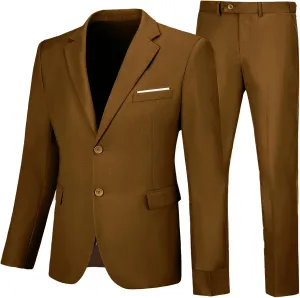 Mens 2 Piece Suit Slim Fit Business Wedding Party Tuxedo Dress Suits for Men Jacket and Pants Set