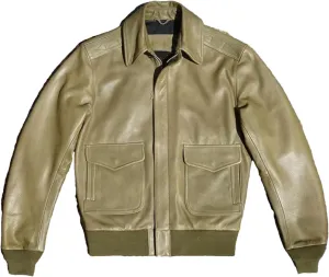 Men’s Aviation G2 Flight Leather Jacket Cowhide Slim Fit Midweight Coat