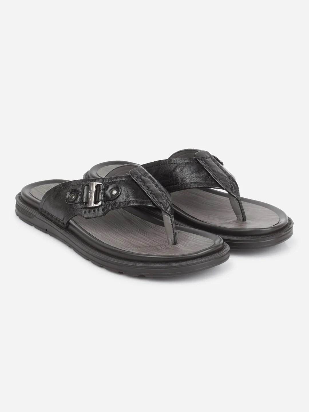 Men's Black Thong Sandal (ID4241)