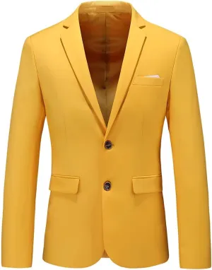Mens Blazer Jacket Casual 2 Buttons Suit Jacket Single Breasted Sport Coats Modern Wedding Tux Blazer