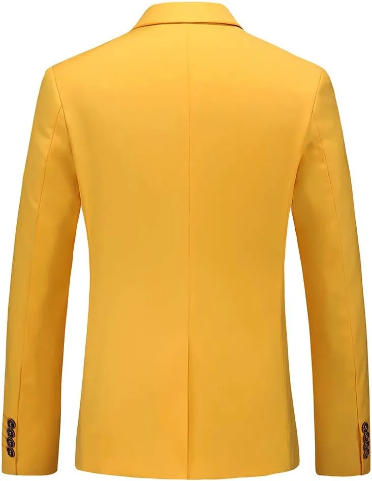 Mens Blazer Jacket Casual 2 Buttons Suit Jacket Single Breasted Sport Coats Modern Wedding Tux Blazer
