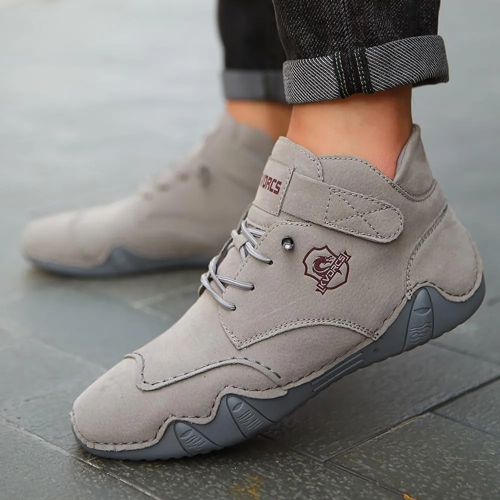 Mens Casual Leather Shoes Ankle Chukka Boots Slip On Mid top Walking Driving Loafer Lace-up Oxford Shoes