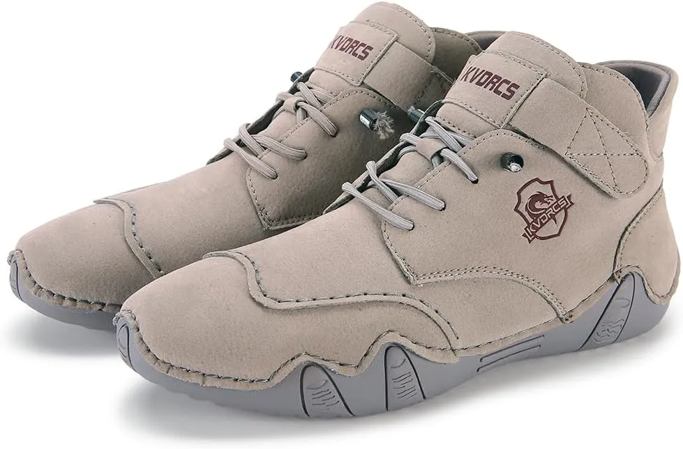 Mens Casual Leather Shoes Ankle Chukka Boots Slip On Mid top Walking Driving Loafer Lace-up Oxford Shoes