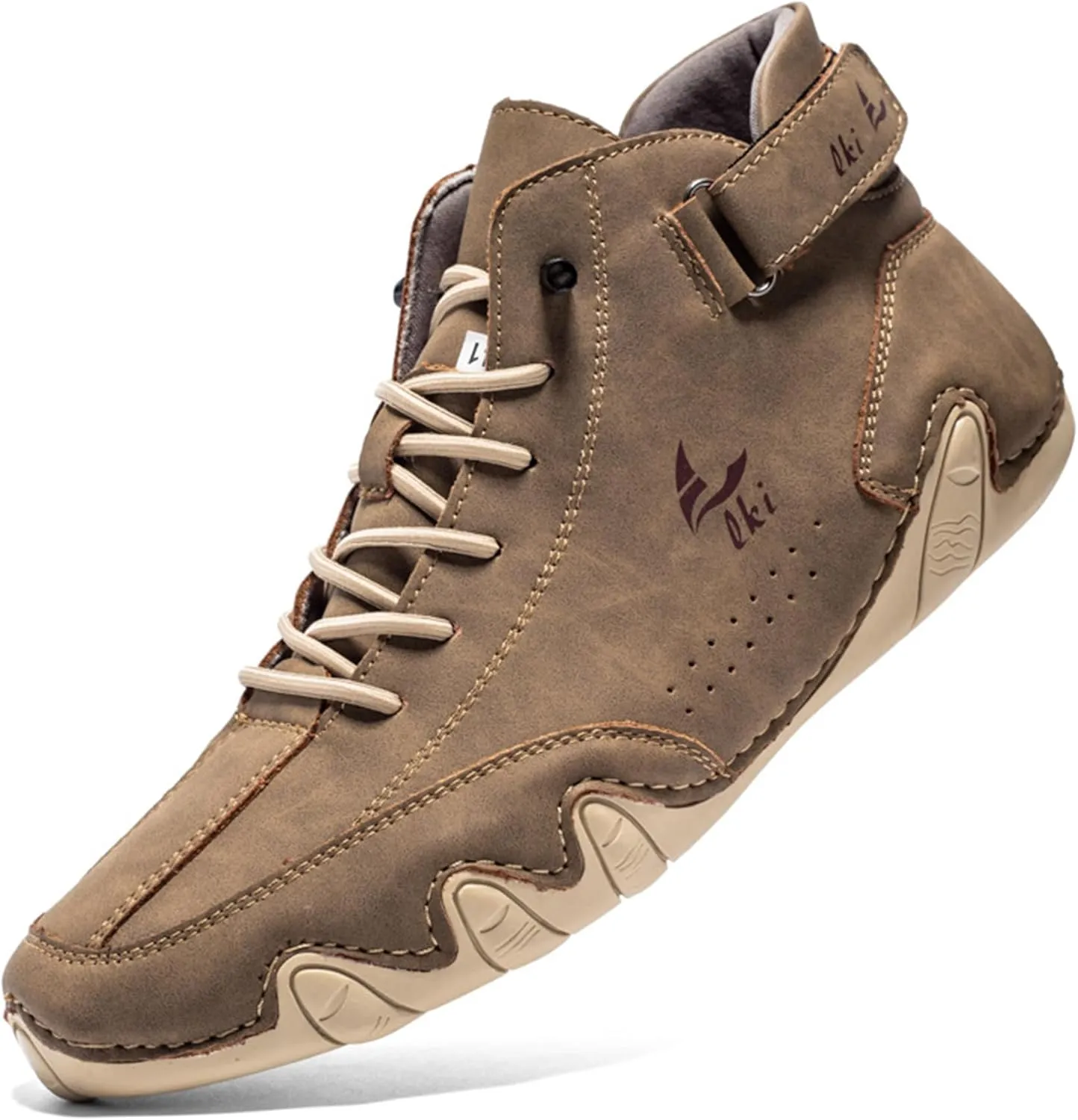 Men's Casual Ltalian Handmade High Top high boots Leather Outdoor Walking Sneakers Slip-on Lightweight Non-Slip Waterproof Driving Chukka Boots