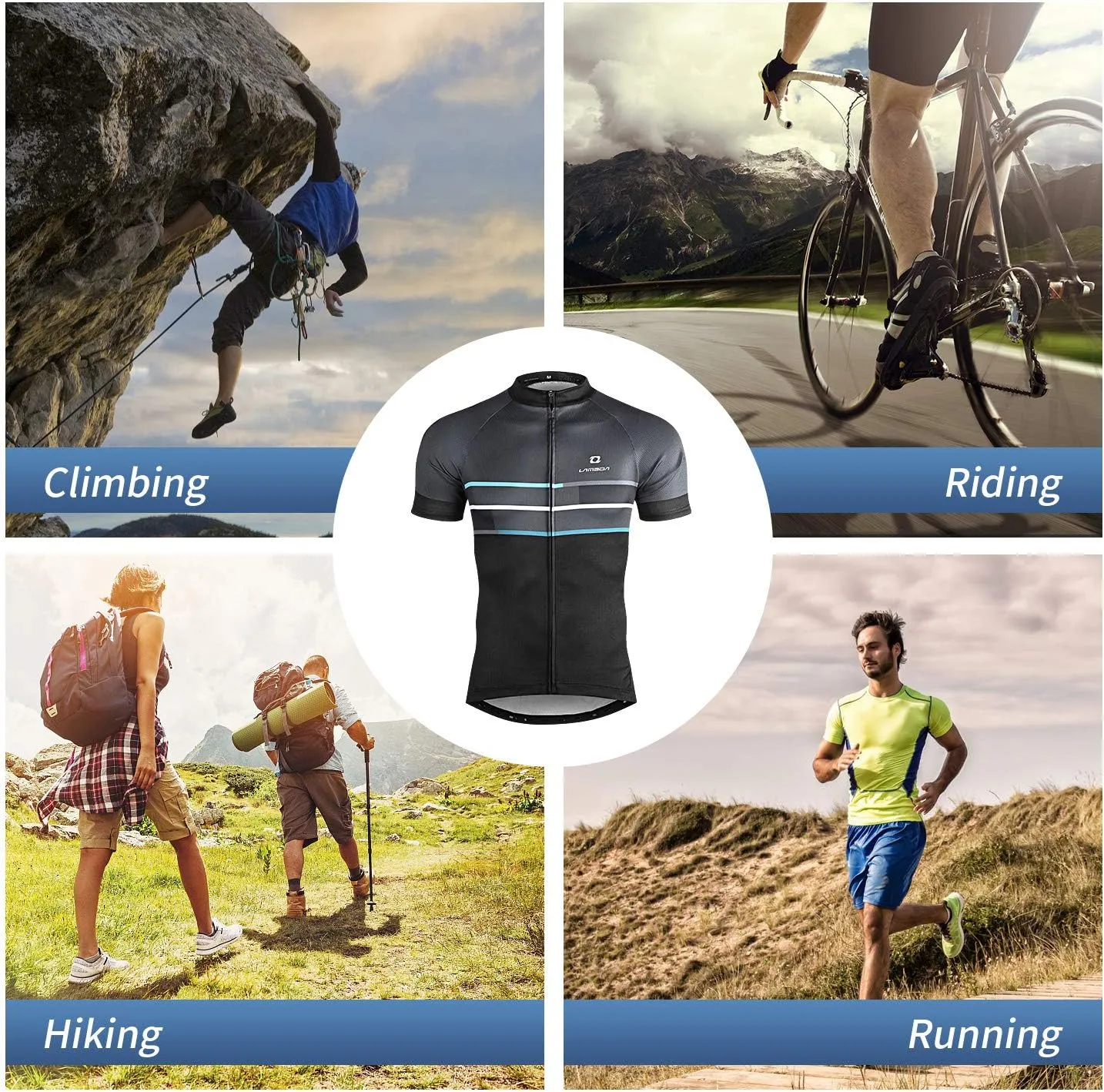 Men's Cycling Jersey Breathable Lightweight Bike Jersey Short Sleeve Quick Dry Moisture Wicking Biking Shirts