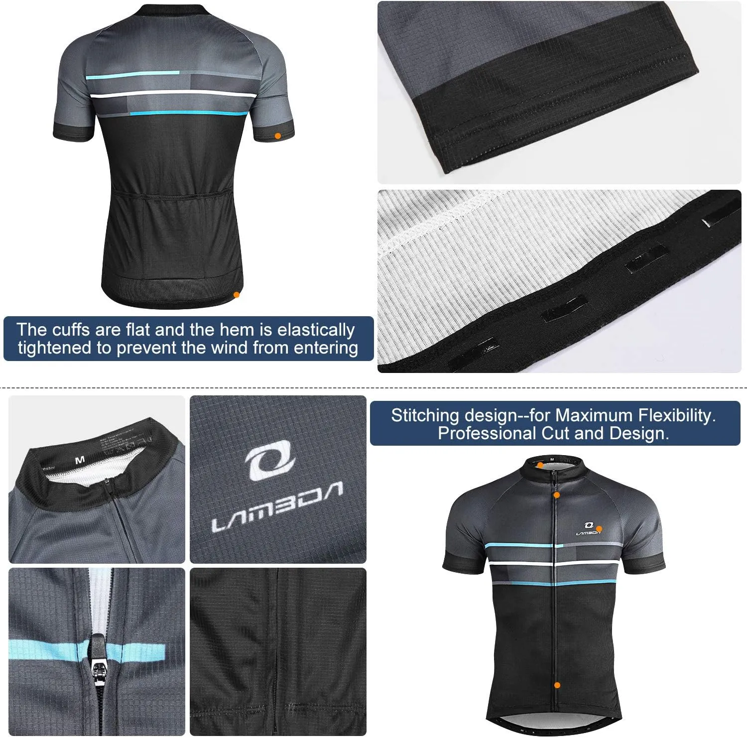 Men's Cycling Jersey Breathable Lightweight Bike Jersey Short Sleeve Quick Dry Moisture Wicking Biking Shirts
