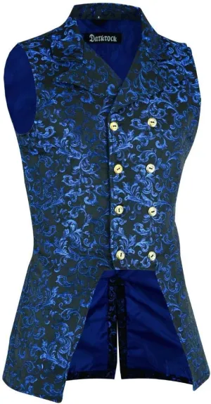 Men's Double Breasted Governor Vest Waistcoat VTG Brocade Gothic Steampunk Victorian Suit Vest