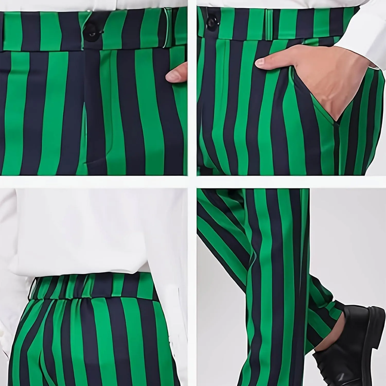 Men's Dress Pants Classic Fit Stretch Dress Pants Casual Pleated Front Dress Pants Straight Fit Pants
