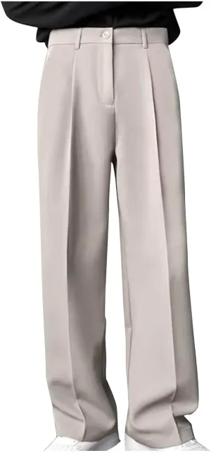 Mens Dress Pants Stretch Classic Fit Dress Pants Pleated Front Casual Pant Dress Pants Straight Fit Pants