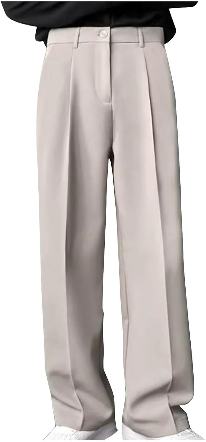 Mens Dress Pants Stretch Classic Fit Dress Pants Pleated Front Casual Pant Dress Pants Straight Fit Pants