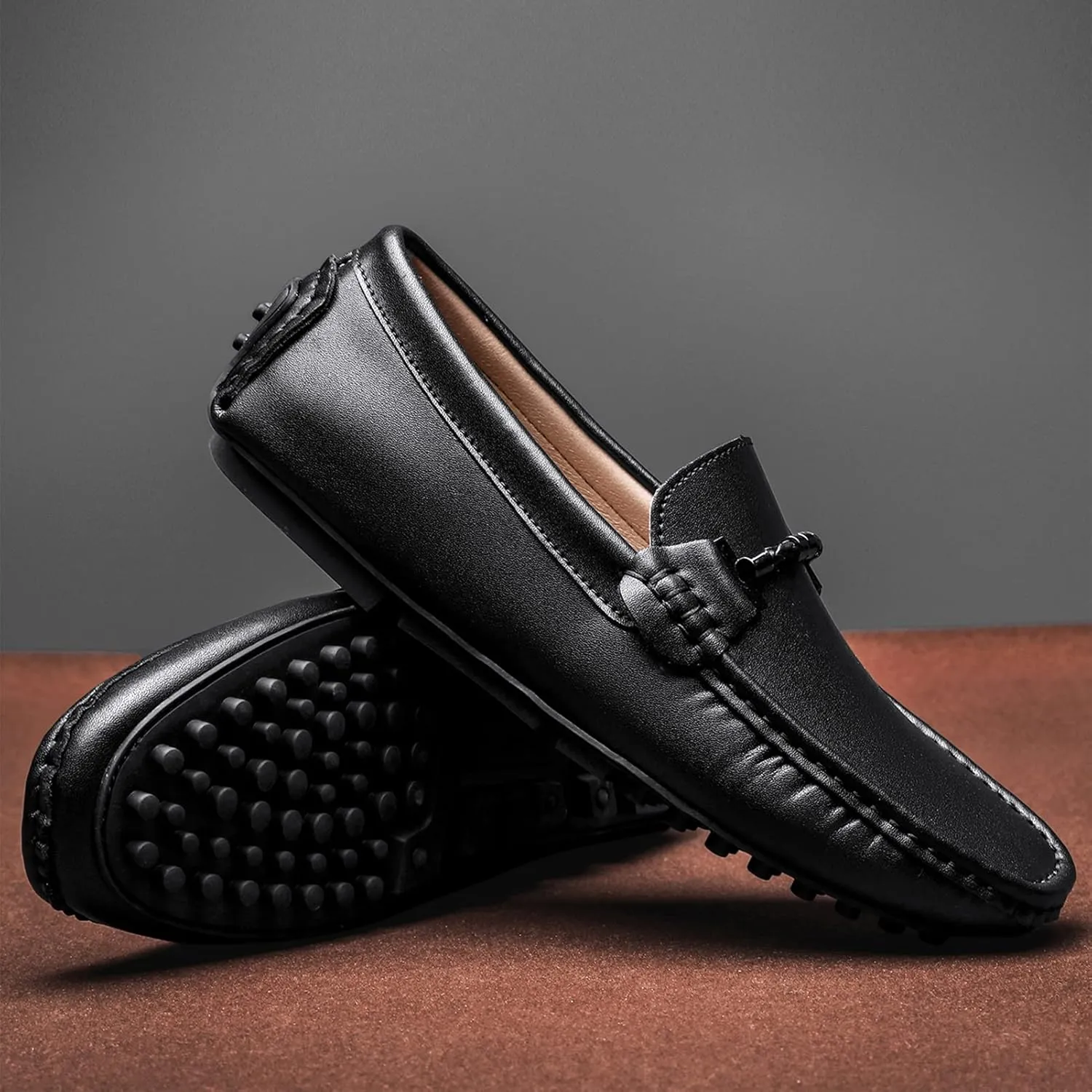 Men's Flat Penny Loafer Leather Slip on Dress Driving Moccasins Casual Shoes