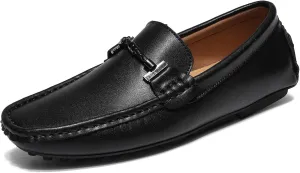 Men's Flat Penny Loafer Leather Slip on Dress Driving Moccasins Casual Shoes