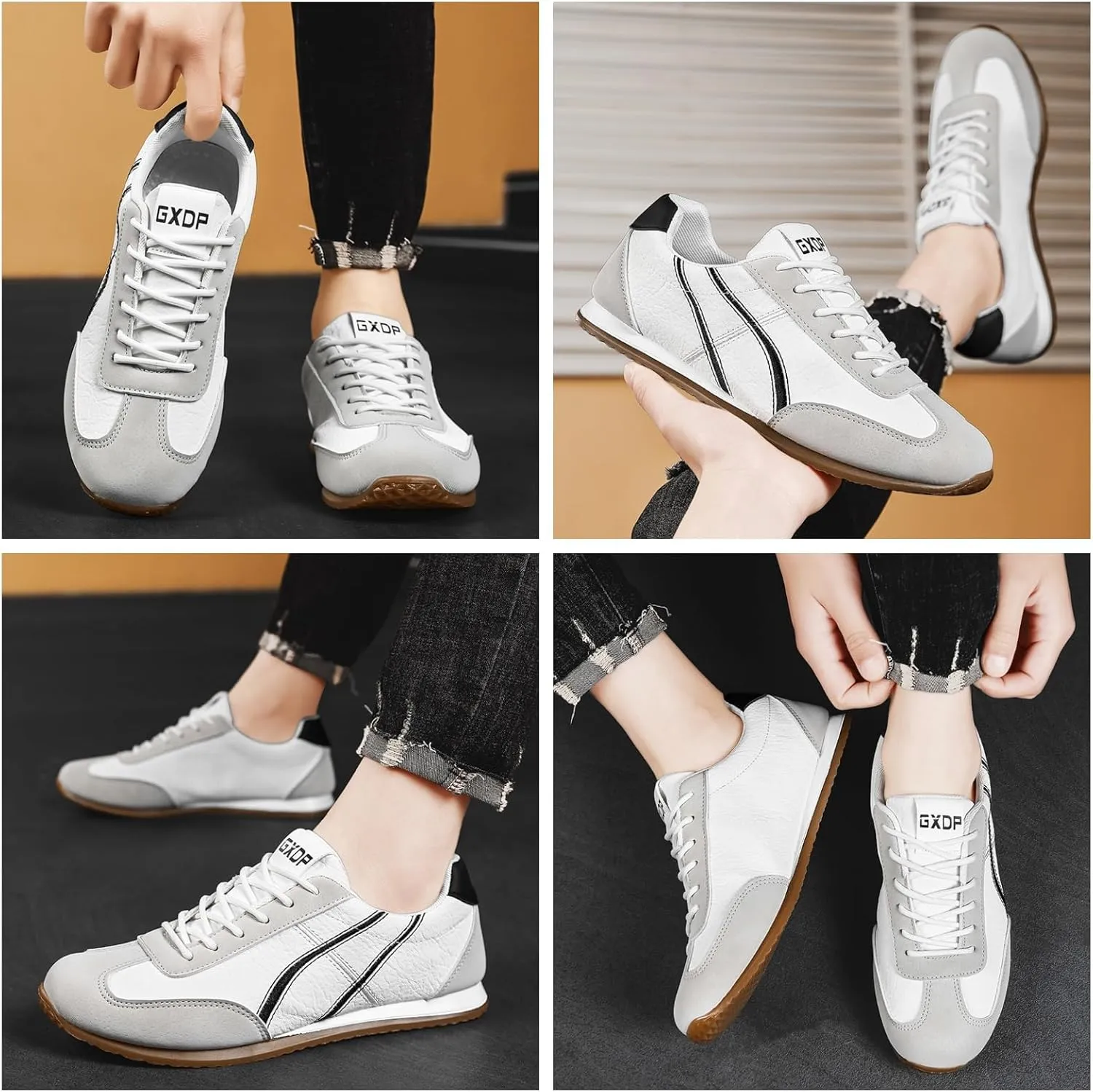 Men's Lightweight Skateboarding Shoes Breathable Anti-Slip Rubber Sole for Daily Active Wear Urban Mobility & Street Training