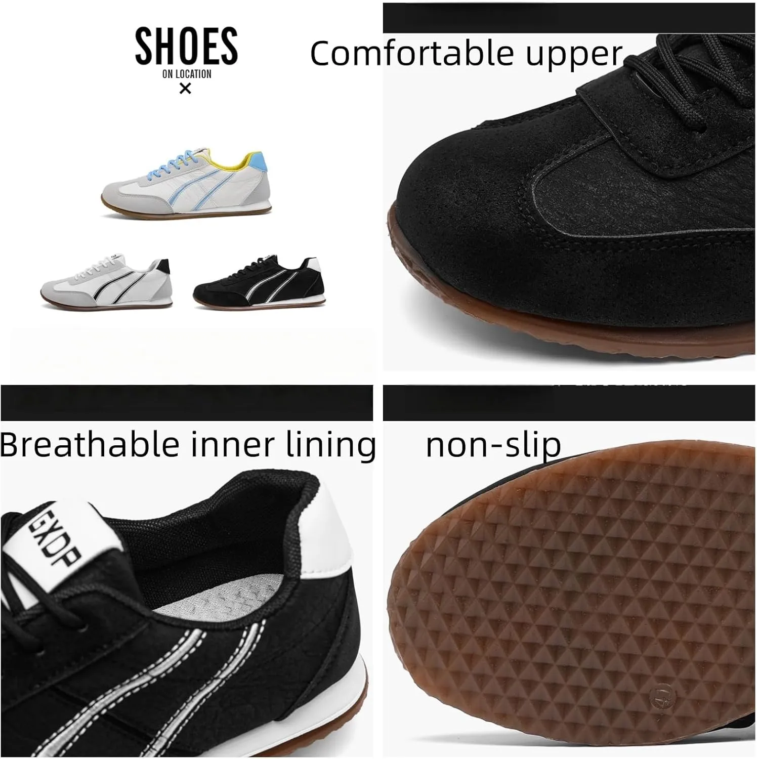 Men's Lightweight Skateboarding Shoes Breathable Anti-Slip Rubber Sole for Daily Active Wear Urban Mobility & Street Training