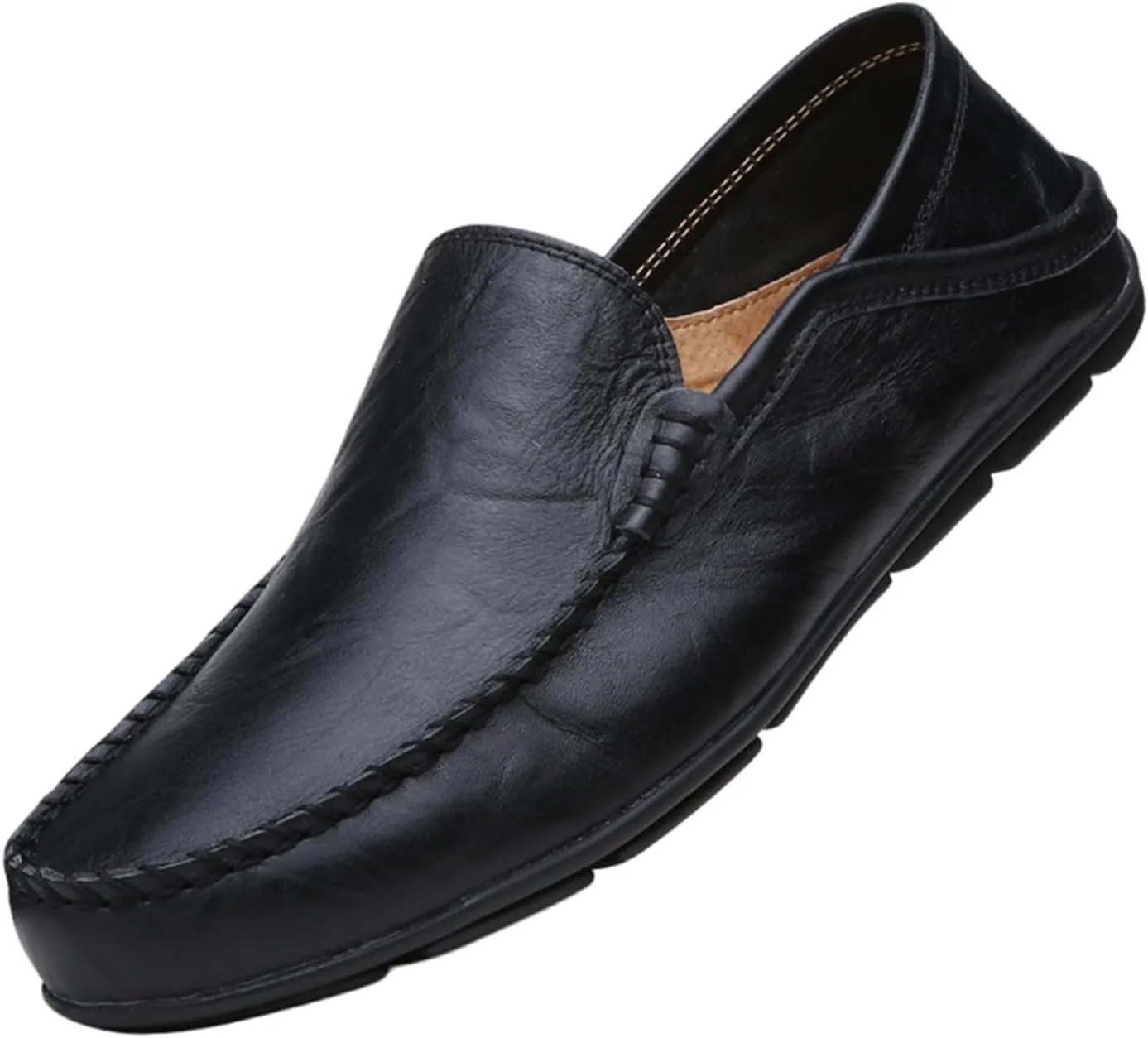 Men's Premium Genuine Leather Casual Slip on Loafers Breathable Driving Shoes Fashion Slipper