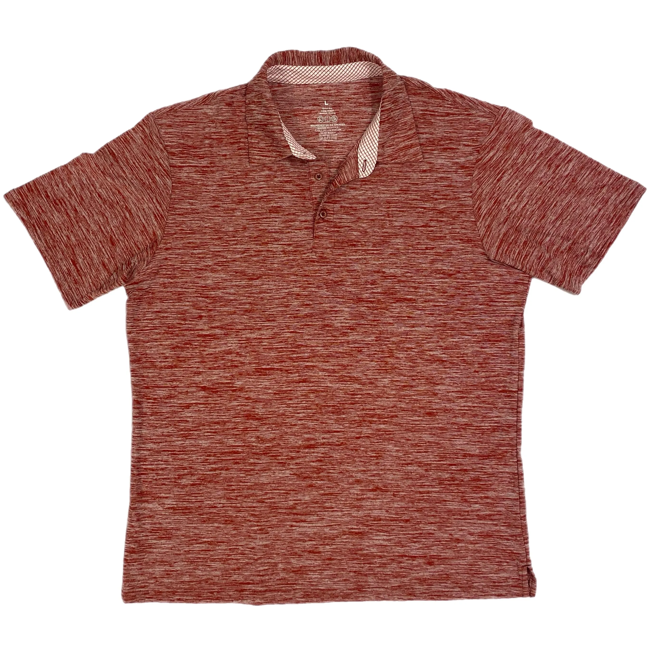 Men's Quick Dry Short Sleeve Golf Polo Shirt Red Size Large