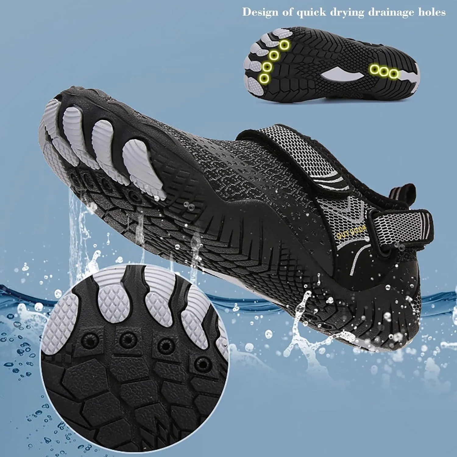 Mens Size 9 Shoes Water Resistant Slip on for Men Women Mens Barefoot Water Shoes Water Shoes Women Wide Slip on Soft Beach Shoes for Pool Hiking Training Outdoor Water Sports