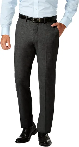Men's Slim Fit Flat Front Super Flex Waistband Stretch Dress Pant
