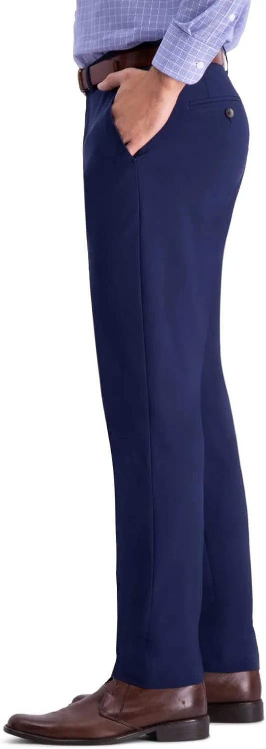 Men's Slim Fit Flat Front Super Flex Waistband Stretch Dress Pant