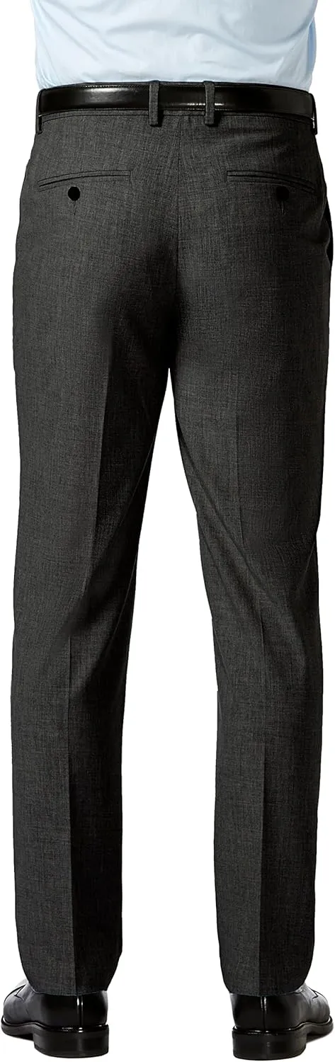 Men's Slim Fit Flat Front Super Flex Waistband Stretch Dress Pant