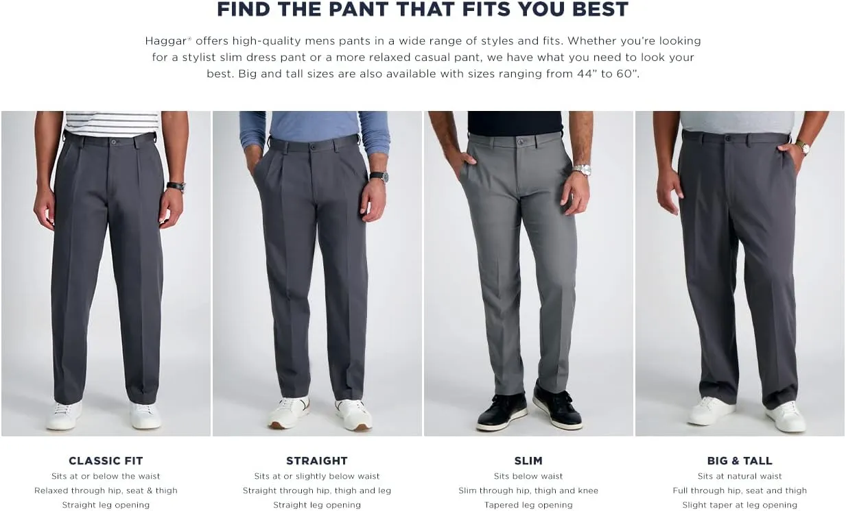 Men's Slim Fit Flat Front Super Flex Waistband Stretch Dress Pant