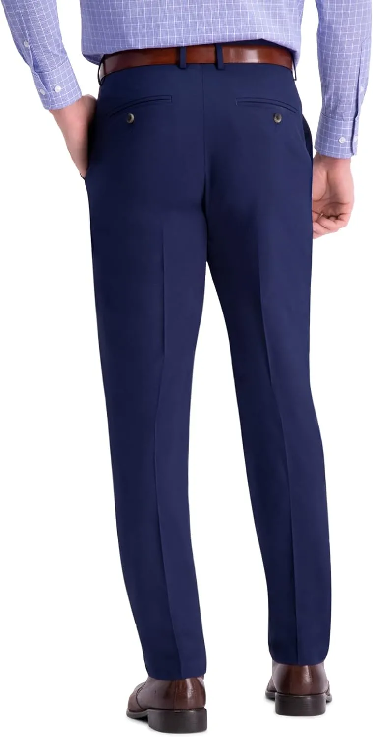 Men's Slim Fit Flat Front Super Flex Waistband Stretch Dress Pant