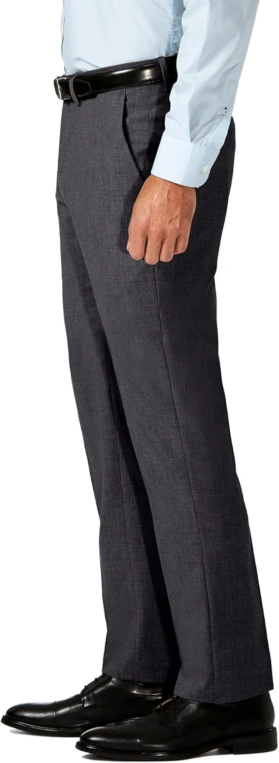 Men's Slim Fit Flat Front Super Flex Waistband Stretch Dress Pant