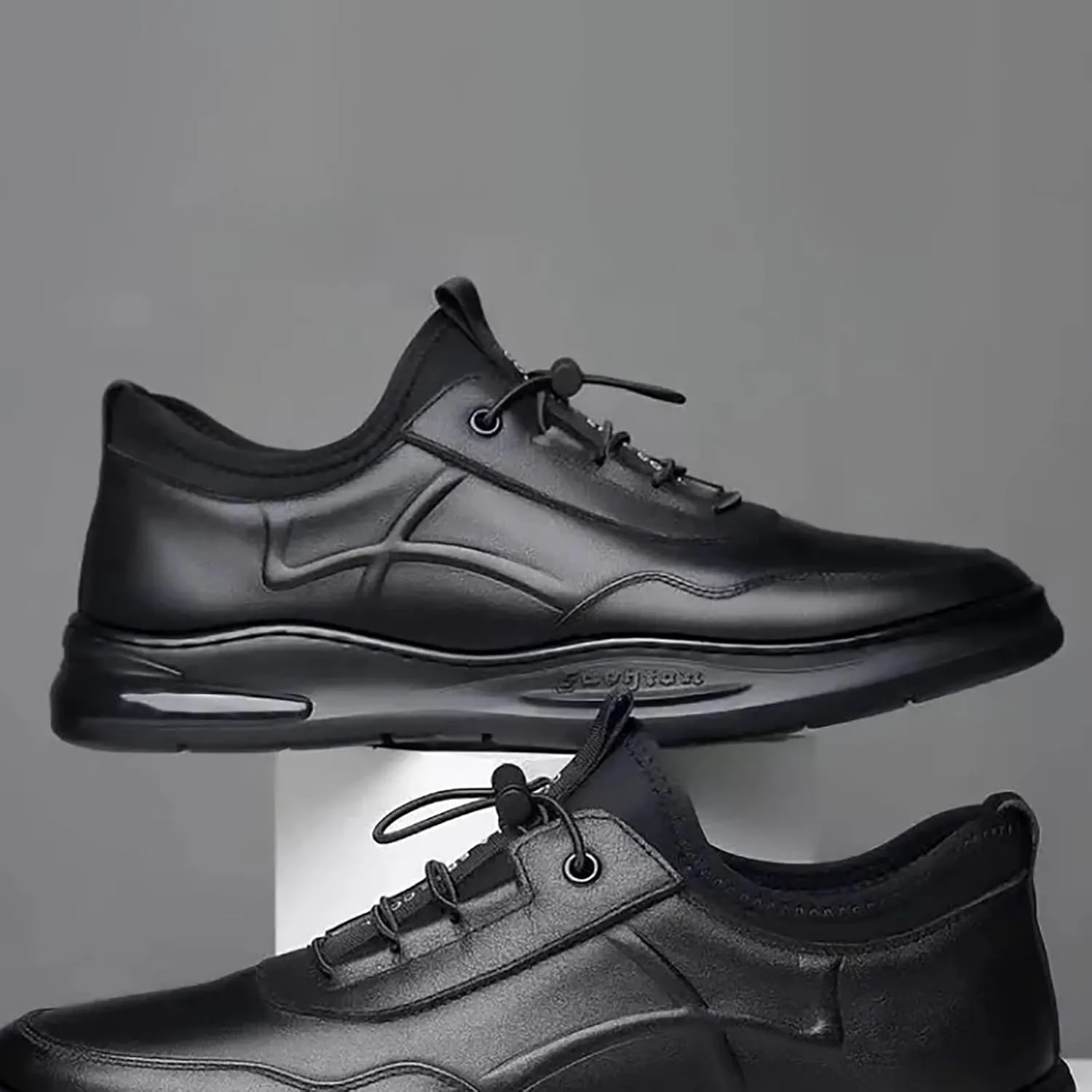 Men's Stylish Lightweight Sneakers Slip On Lightweight Breathable Fashion Sneaker Soft Flat Soled Elderly Shoes