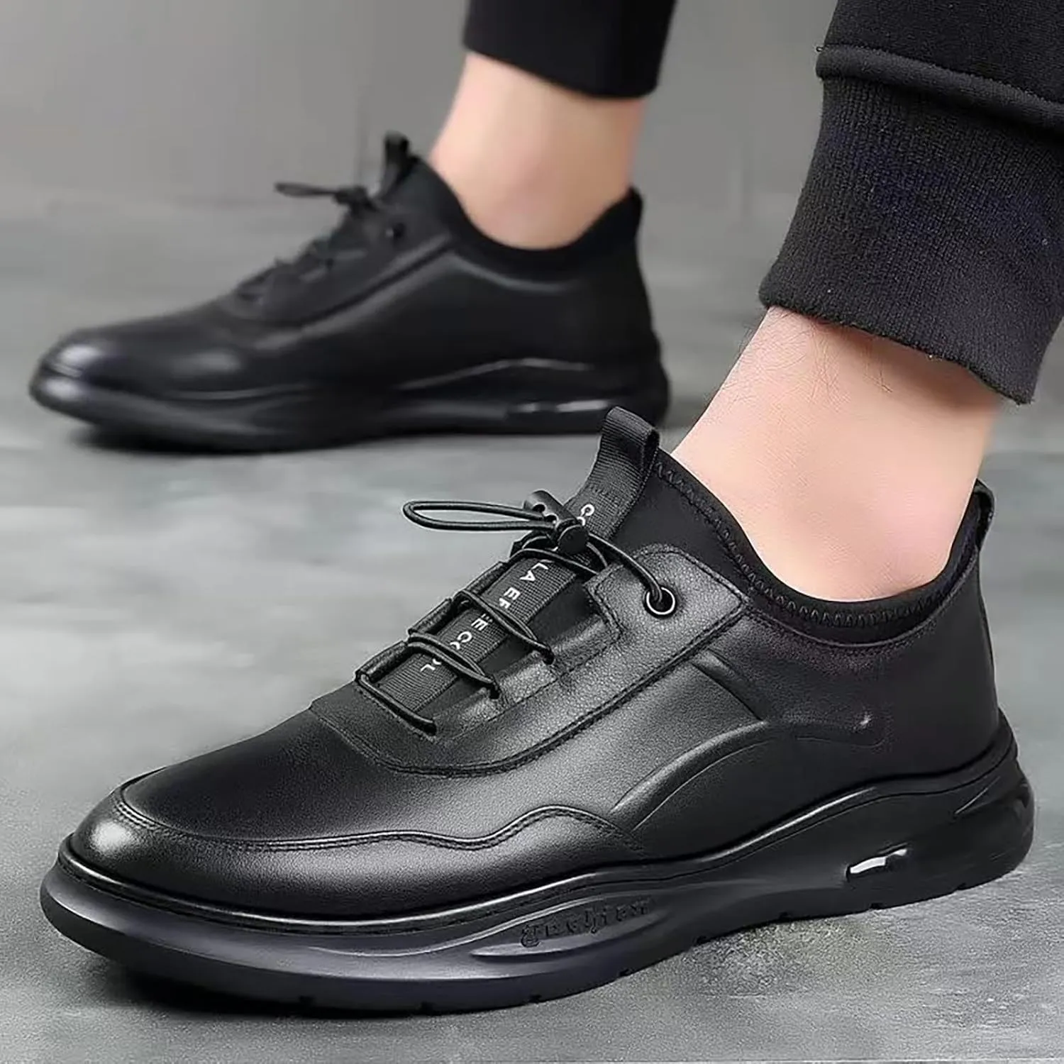 Men's Stylish Lightweight Sneakers Slip On Lightweight Breathable Fashion Sneaker Soft Flat Soled Elderly Shoes