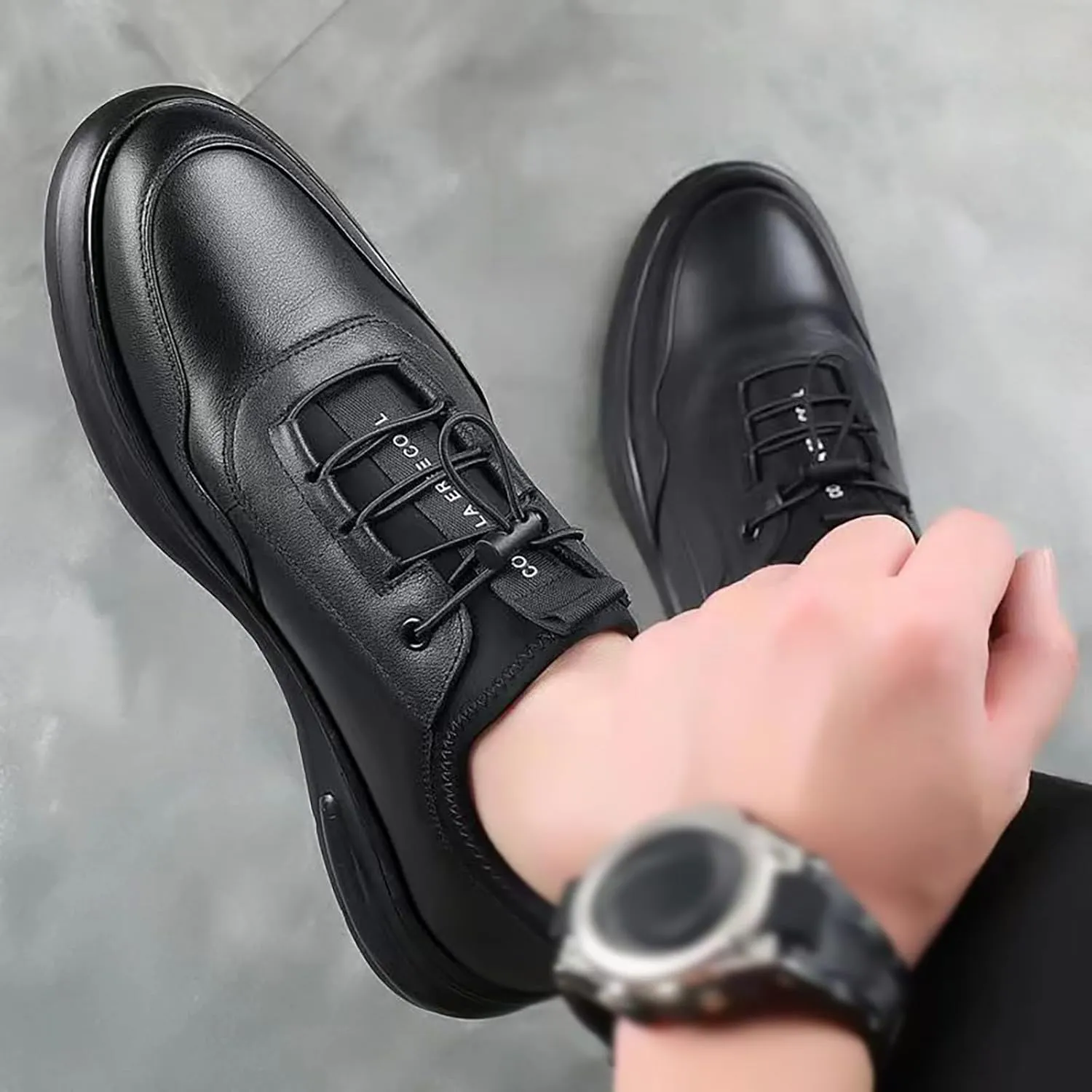 Men's Stylish Lightweight Sneakers Slip On Lightweight Breathable Fashion Sneaker Soft Flat Soled Elderly Shoes