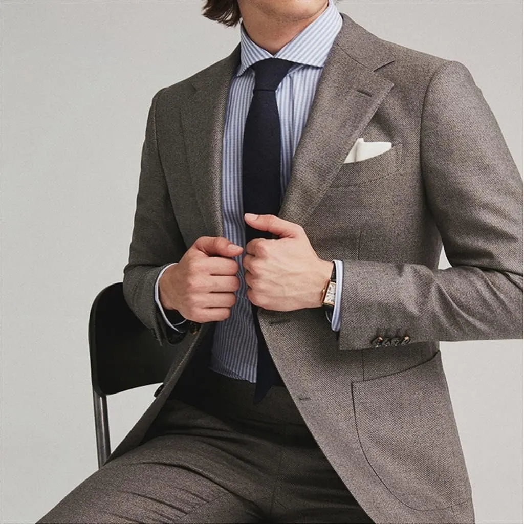 Men's Suit Set Business Formal Men Suits Casual Slim Groom Wedding Suits Jackets Separates Spring Autumn