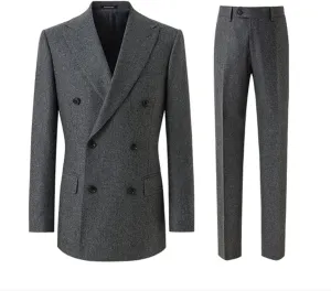 Men's Suit Set Gray Business Men Suits Casual Formal Blazers Dress Gentleman Men's Work Slim Blazers