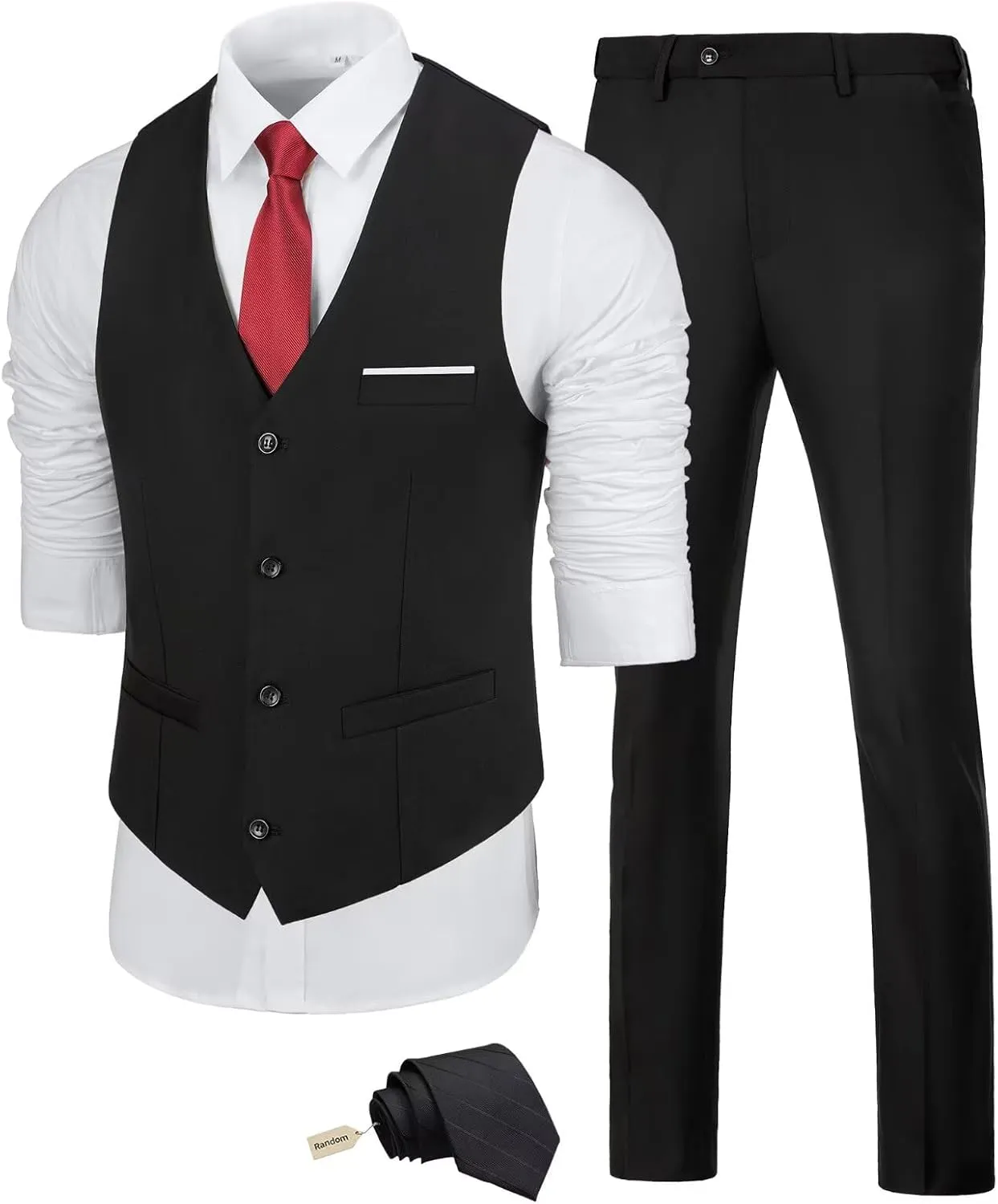 Men's Suit Slim Fit 2 Pieces Suits Set Grooms Tuxedos Business Wedding Prom Party Suit Vest and Pants