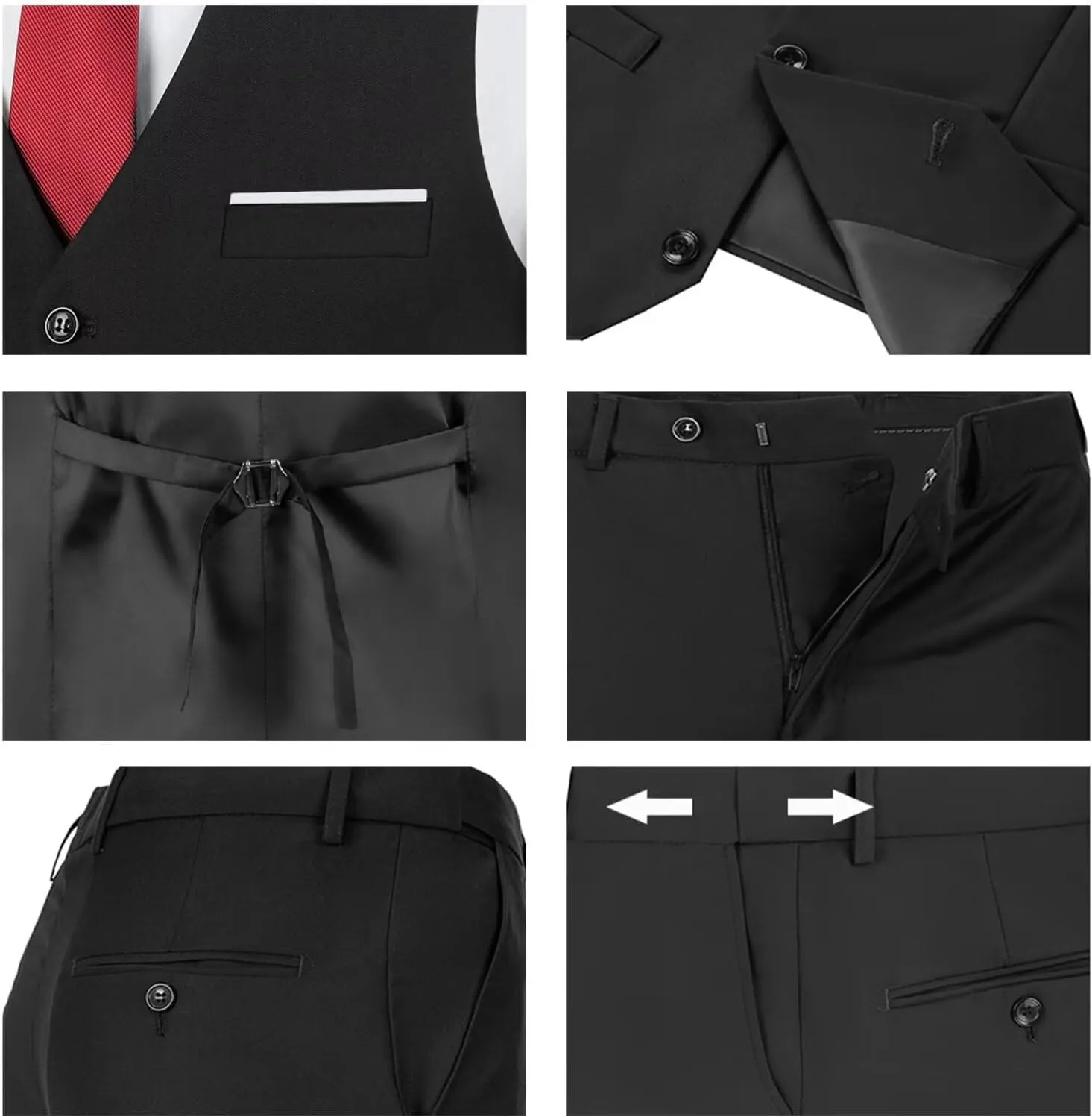 Men's Suit Slim Fit 2 Pieces Suits Set Grooms Tuxedos Business Wedding Prom Party Suit Vest and Pants