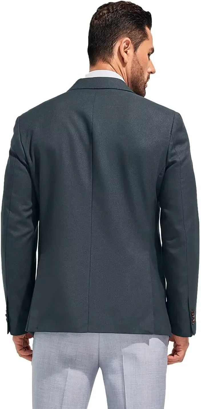 Men's Suits Slim Fit Casual Knit Blazer Sport Coats Suits Jacket Lightweight Wedding Business Party Two Buttons Men Blazer